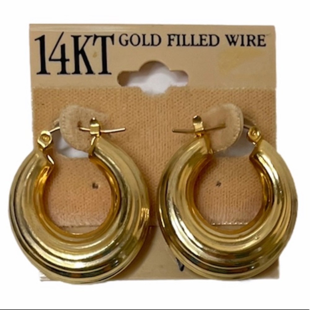 Beautiful 14K Gold Hoop Earrings 14KT Gold Filled Wire Hoop Earrings